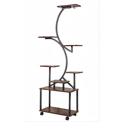 Plant Stand with Grow Lights – 8-Tiered Indoor Plant Shelf, 61" Tall, S-Shaped Metal Rack – view 4