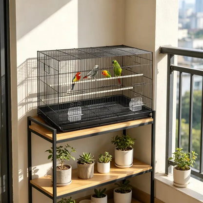 Easy-Clean Metal Bird Cage – Parrot and Finch Home