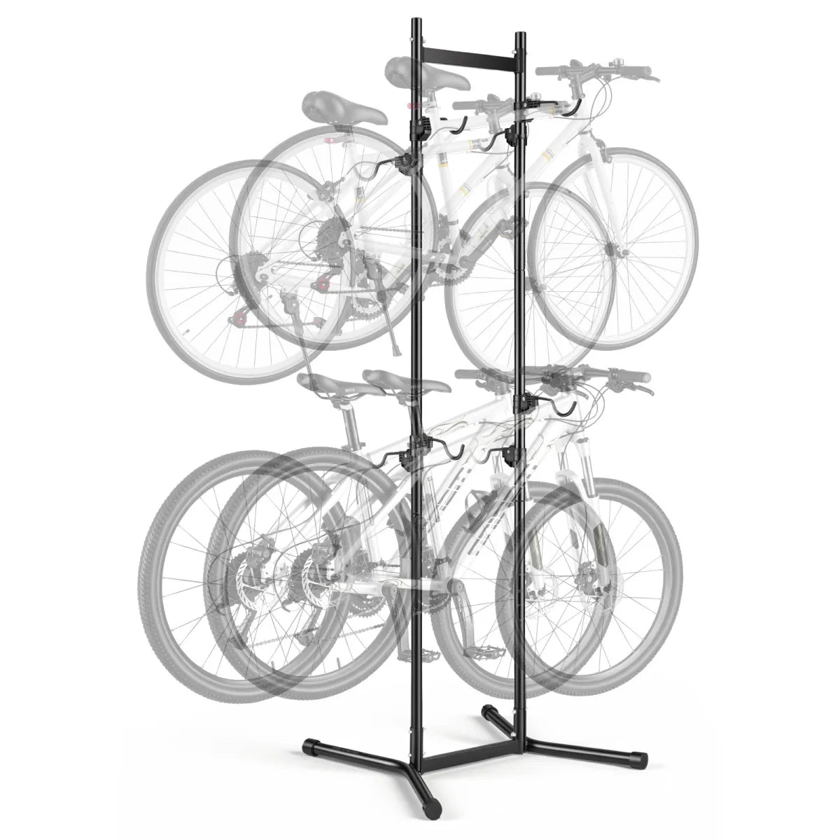 4-Bike Vertical Stand – Freestanding Space-Saving Bicycle Storage Rack