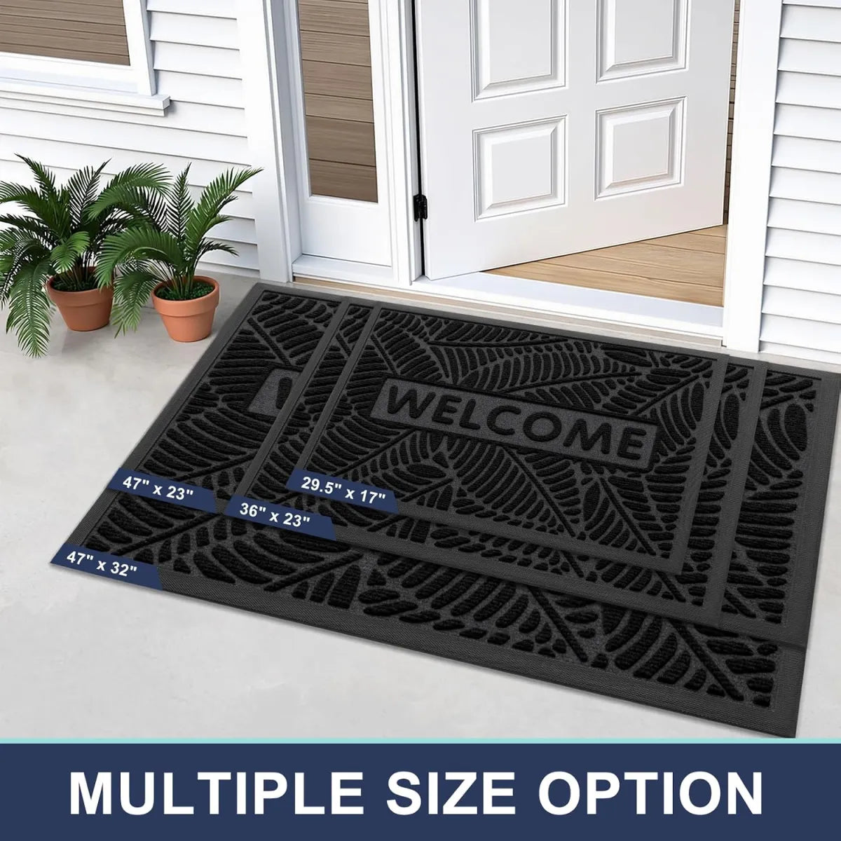Welcome Front Door Mat – Indoor & Outdoor All-Season Entryway Doormat