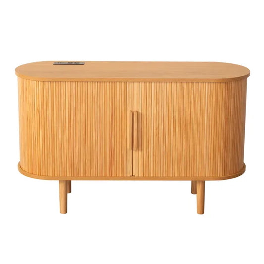 Fluted sideboard buffet cabinet with tambour doors