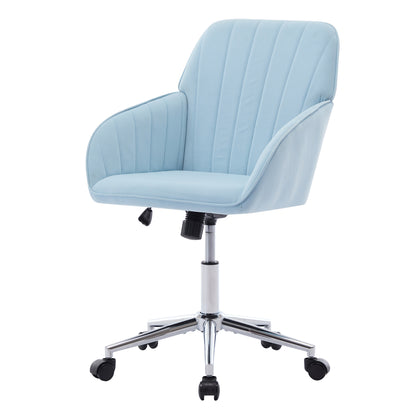 Velvet Swivel Office Chair, Baby Blue – alternate view 2