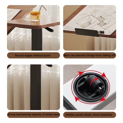 Overbed Rolling Laptop Desk – Tilting Adjustable Height Table