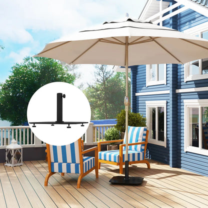 Square Patio Umbrella Base, 41 lbs Metal Stand with Adjustable Foot Pads, Black