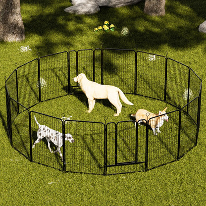 16-Panel Heavy Duty Dog Playpen, 40in, Black