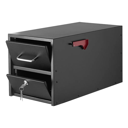 Anti-Theft Post Mount Mailbox, Black