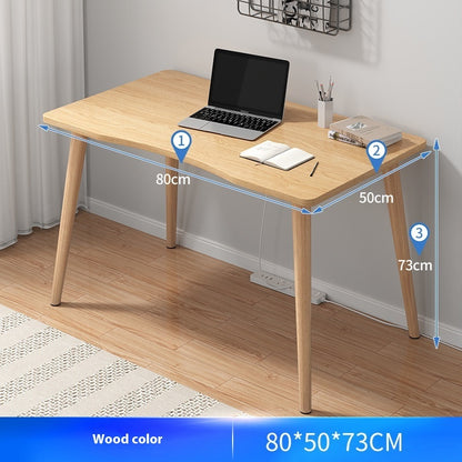 Solid wood leg curved desk, 80cm