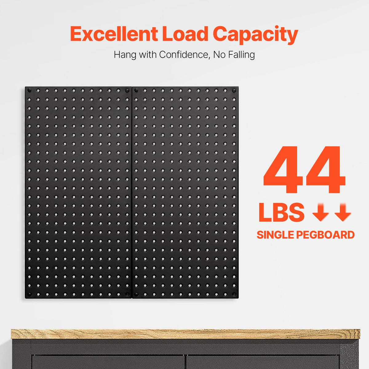 Heavy-duty metal pegboard panels set of 2, black