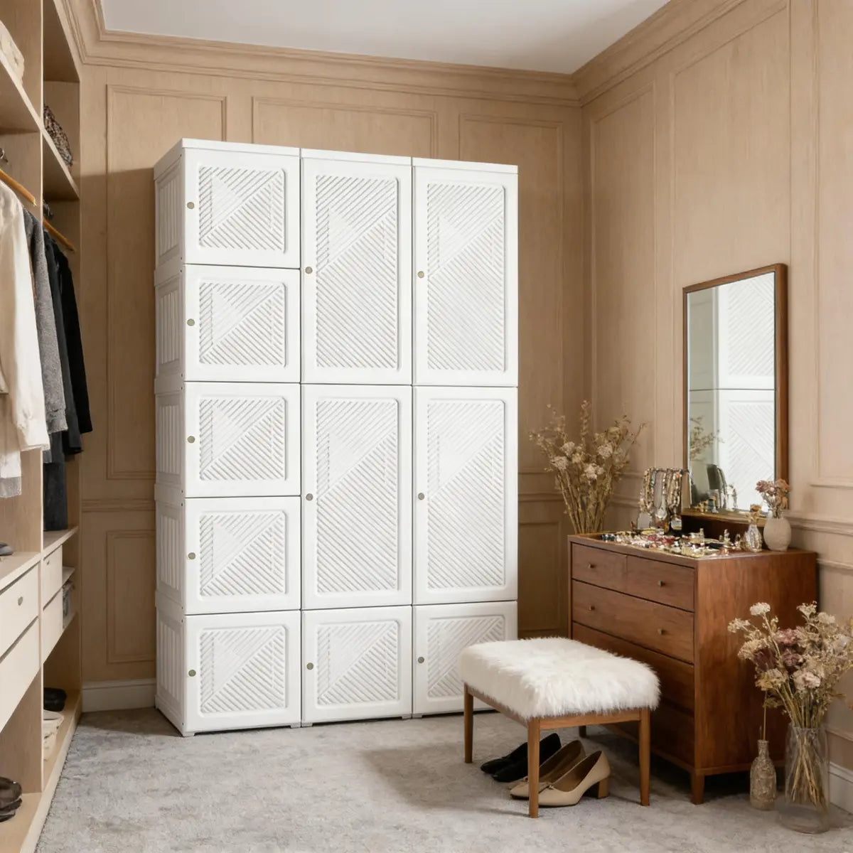 Portable Wardrobe Closet, Entryway Clothes Storage Cabinet – view 2