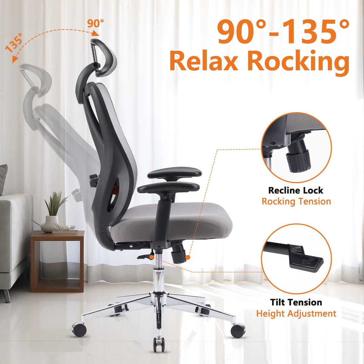 Ergonomic office chair with lumbar support