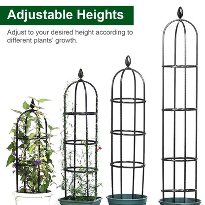 2-Pack Garden Obelisk Trellis for Climbing Plants, Black