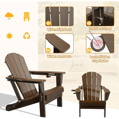 Folding HDPE Adirondack Chair with Cup Holder – view 6