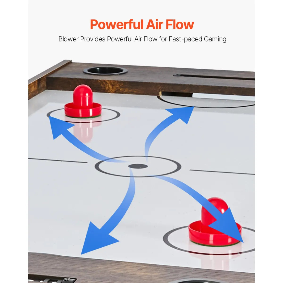 3-in-1 Combo Game Table with Air Hockey, Ping Pong and Foosball, Rustic Wood Finish