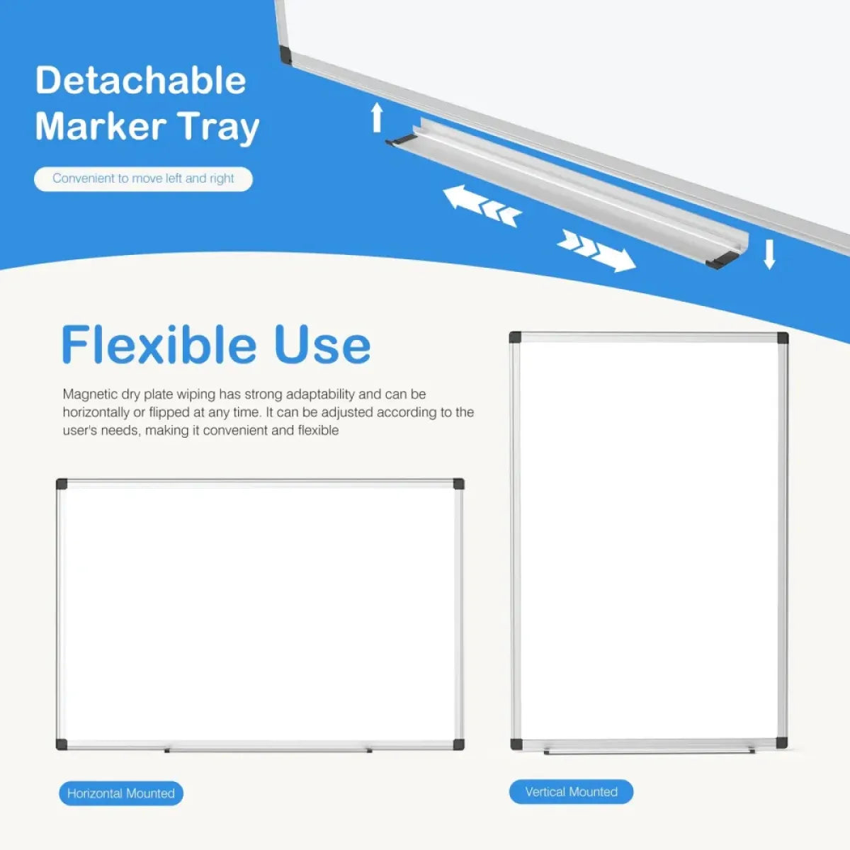 Magnetic Dry Erase Board with Aluminum Frame – Wall Whiteboard for Home and Office
