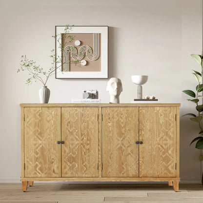 59" Brown Accent Cabinet with 4 Doors, Media & Buffet Console – view 4