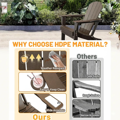 Folding HDPE Adirondack Chair with Cup Holder – view 8