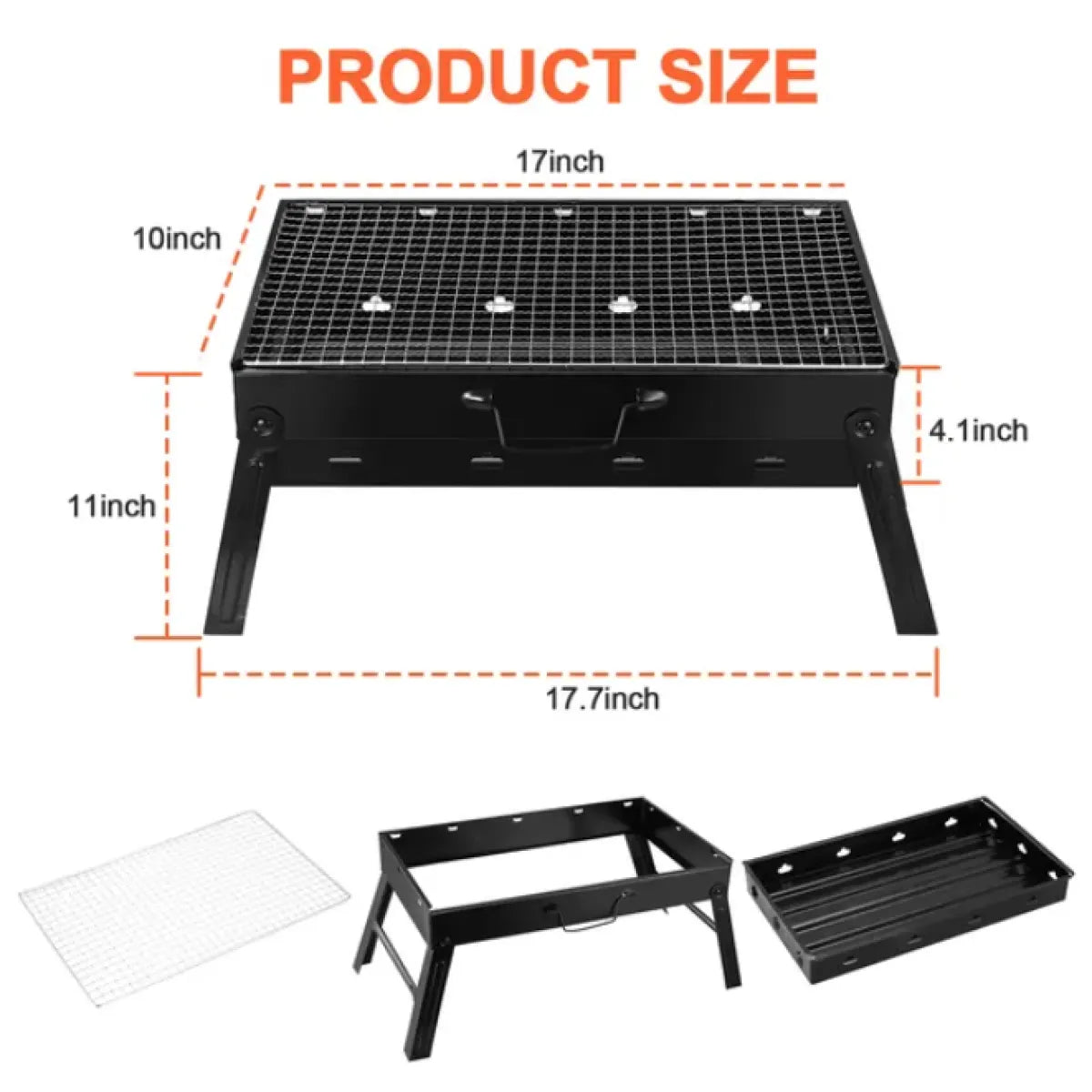 Foldable Portable Charcoal BBQ Grill – Lightweight Camping & Picnic Grill
