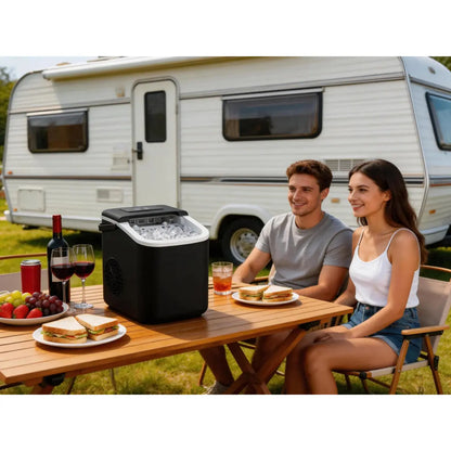Countertop Ice Maker – Self-Cleaning Portable Machine with Handle