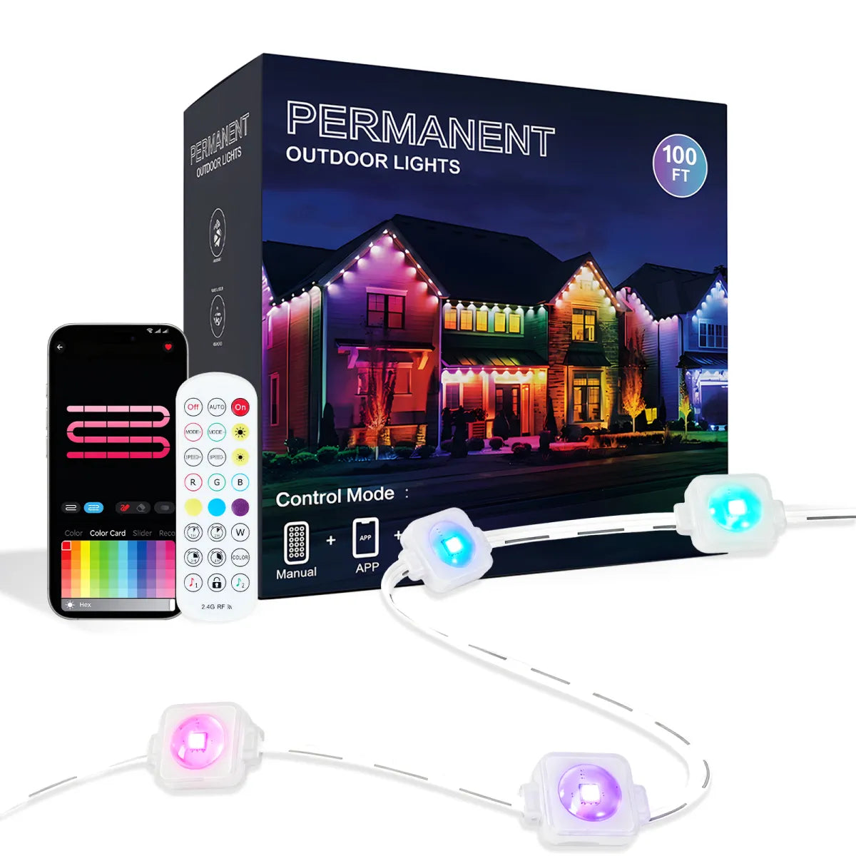 Permanent Outdoor RGB String Lights – Smart App-Controlled Eave Lights