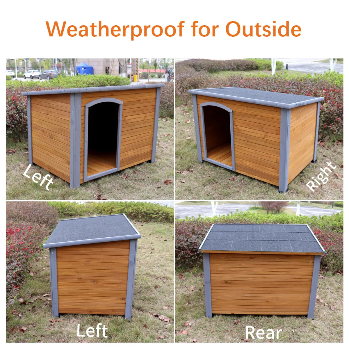 Wooden Dog House, Outdoor and Indoor Kennel with Raised Feet