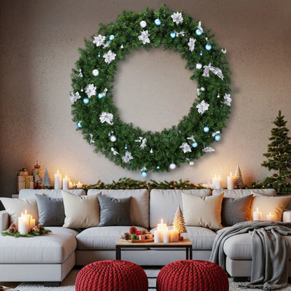 60 In Pre-Lit Artificial Christmas Wreath