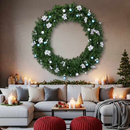 60 In Pre-Lit Artificial Christmas Wreath