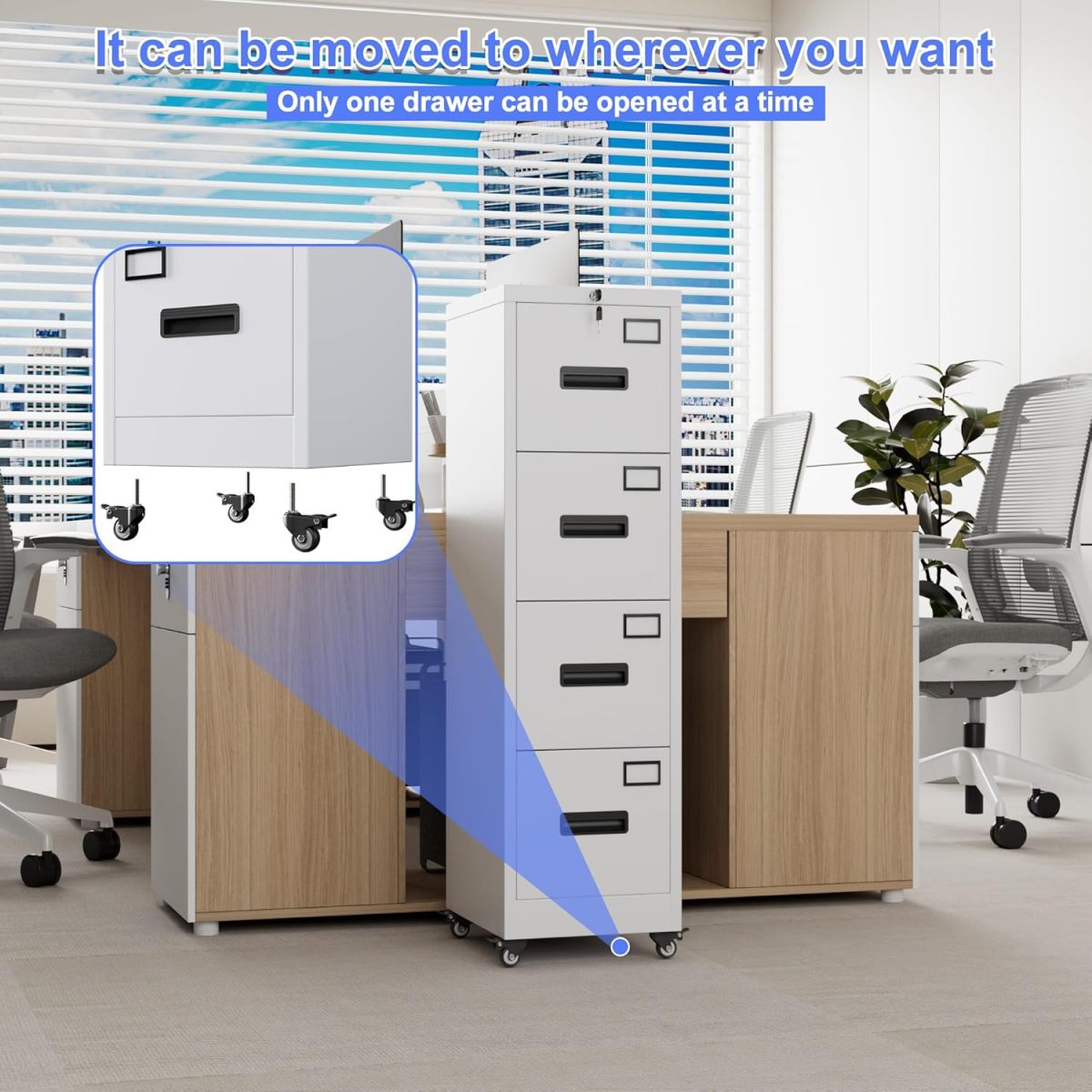 4-Drawer Lockable File Cabinet - dimensions