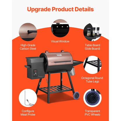 456 Sq.In. Wood Pellet Grill & Smoker – Electric Outdoor BBQ