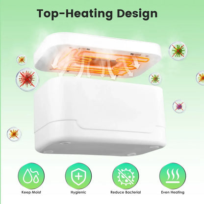 Baby Wipe Warmer – 3 Temperature Settings, USB-C Powered Wipe Dispenser