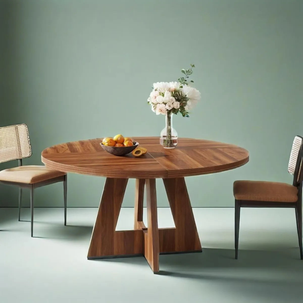 Round Wooden Dining Table, Modern Kitchen Dinner Table – view 2