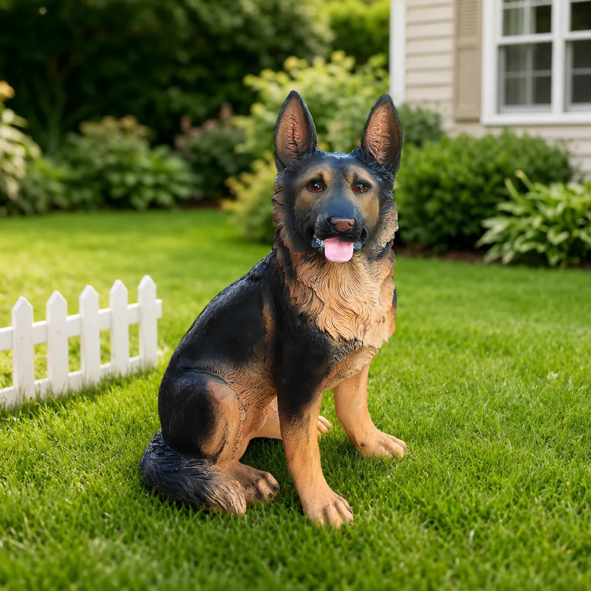 German Shepherd Garden Statue, Brown