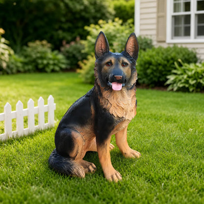 German Shepherd Garden Statue, Brown