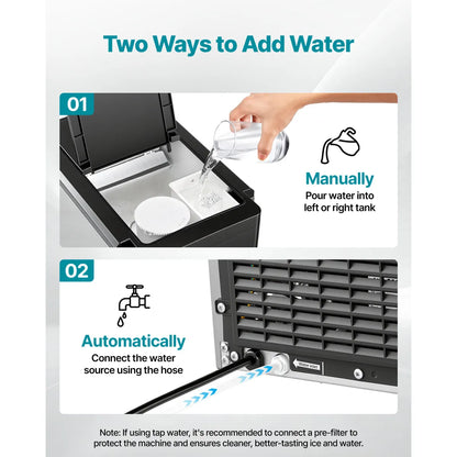 3-in-1 Countertop Water Dispenser with Ice Maker – 35 Lbs per Day