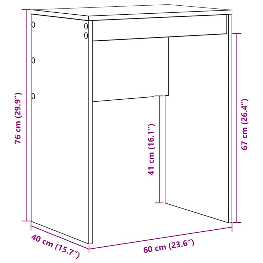Modern writing desk with storage, Sonoma oak