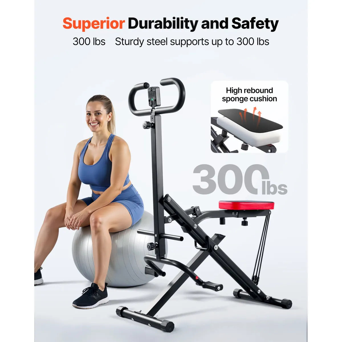 Foldable Deep Squat Machine – Home Glute and Leg Trainer with Resistance Bands