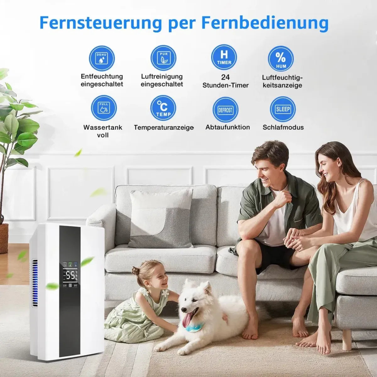 Electric Dehumidifier – 2200ml Compact Moisture Absorber for Home