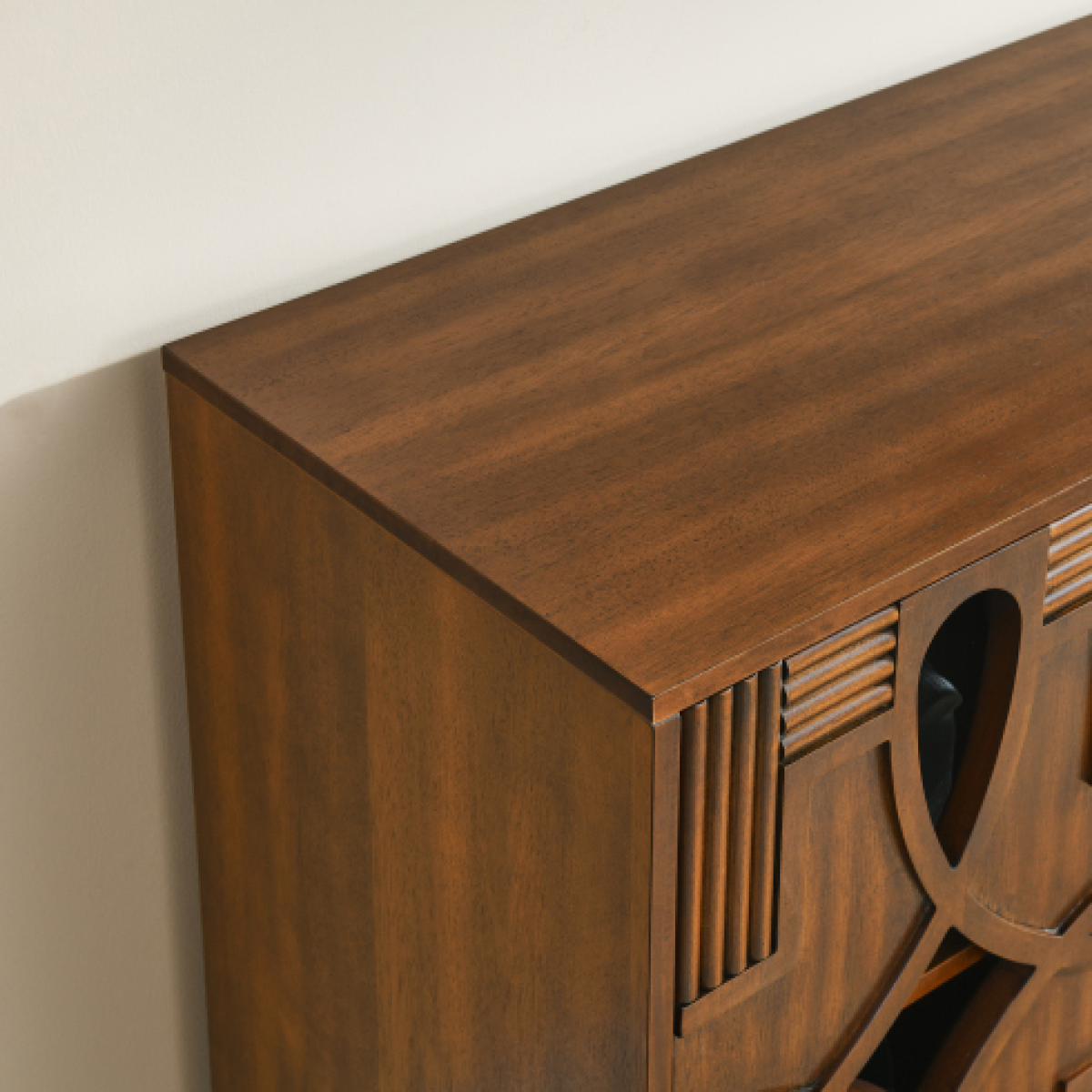 60.5" Mid Century Modern Sideboard Buffet Cabinet – Solid Wood & MDF, Walnut Kitchen & Dining Storage – view 5