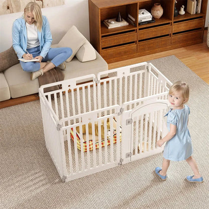 6-Panel HDPE Dog Playpen – Convertible Fence with Lockable Door