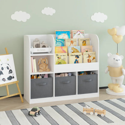 Kids Bookcase with Fabric Drawers
