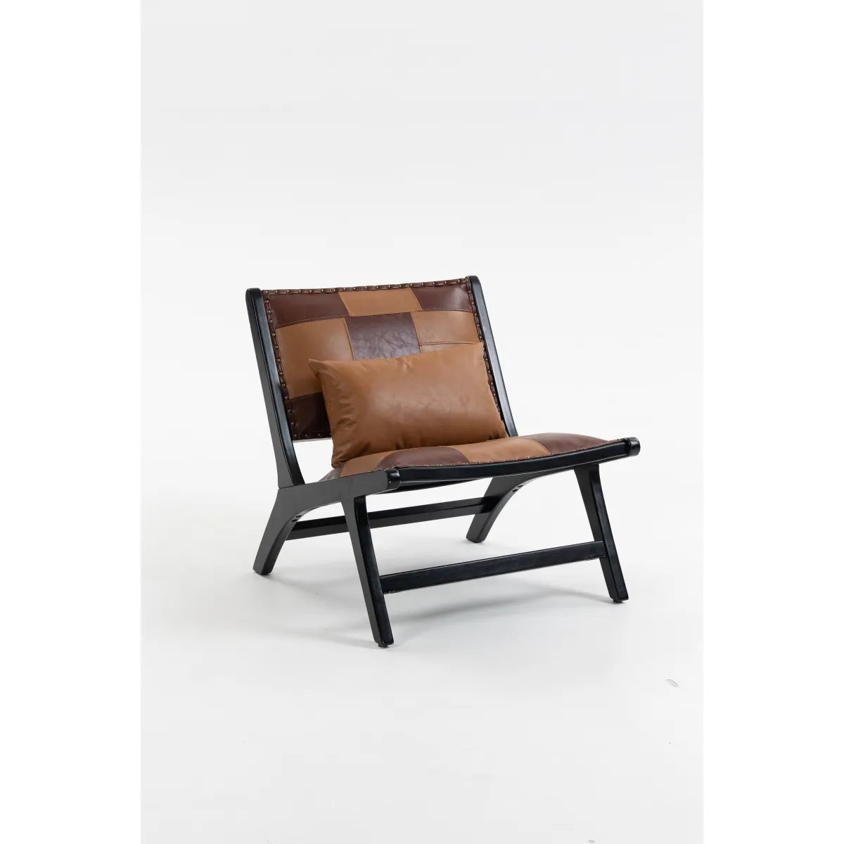 Modern Boho Accent Chair, Antique Brown