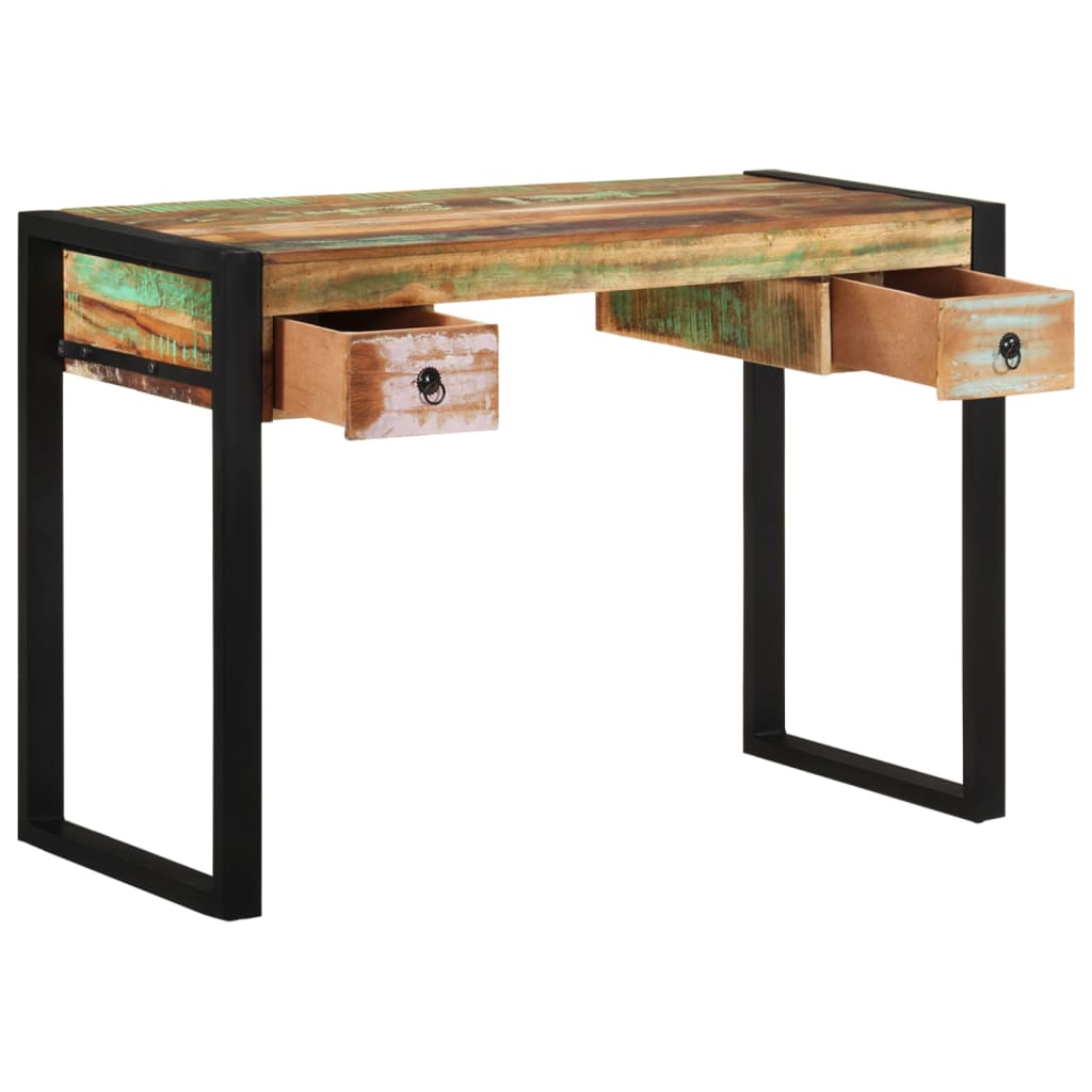 Reclaimed wood desk with steel frame