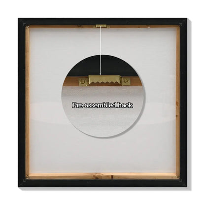 Set of 2 Framed Boho Abstract Wall Art, Antique Black & Beige Textured Canvas
