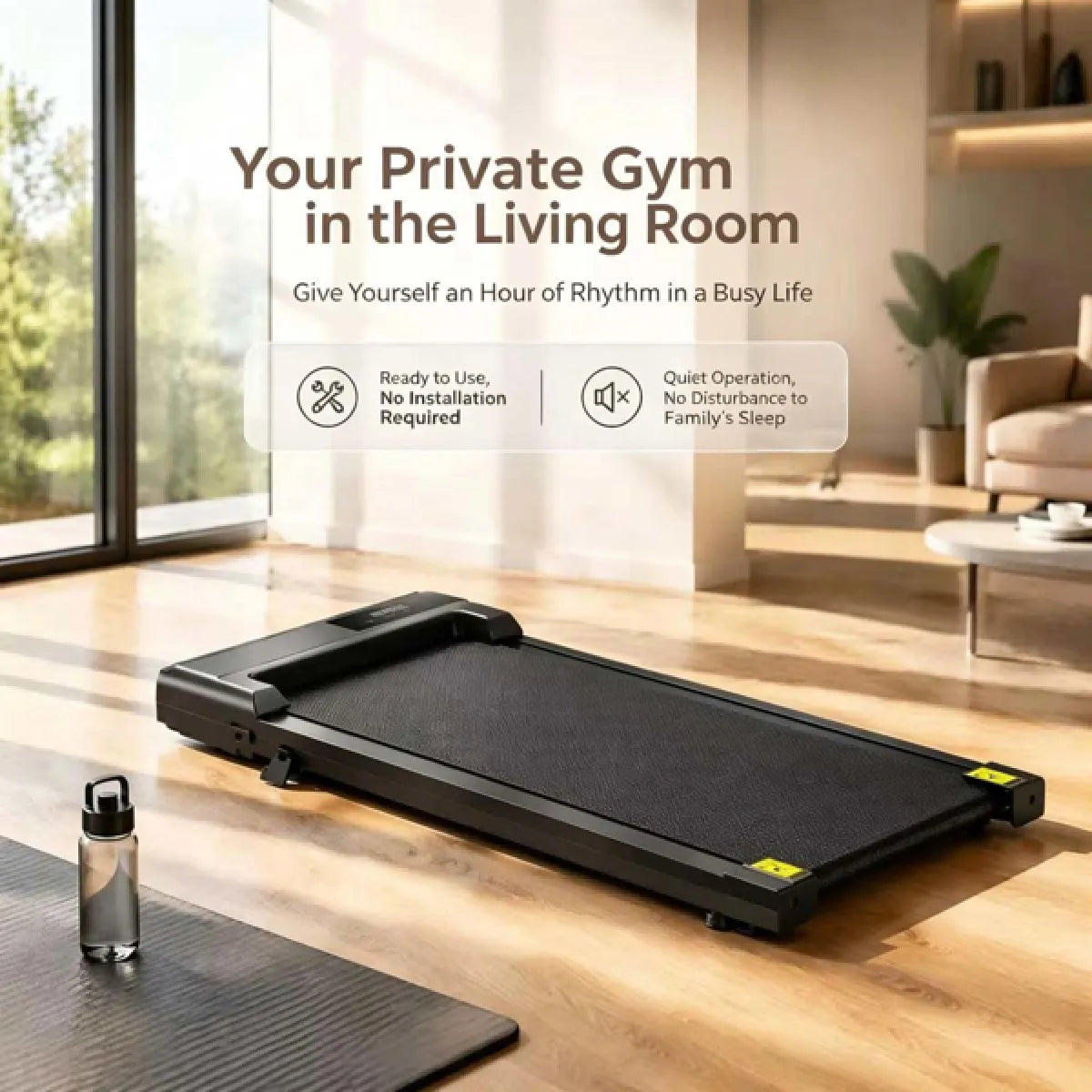 Under-Desk Walking Pad Treadmill with Incline, Remote Control and Low-Noise Motor