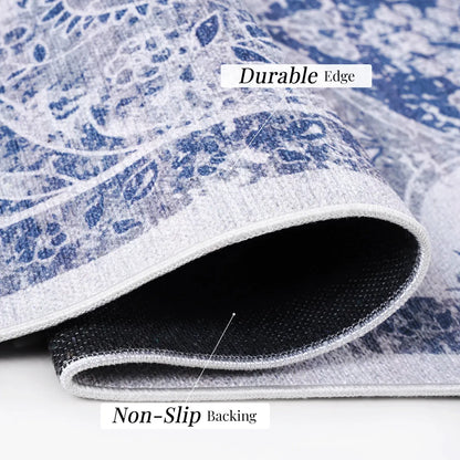 Washable Area Rug, Blue