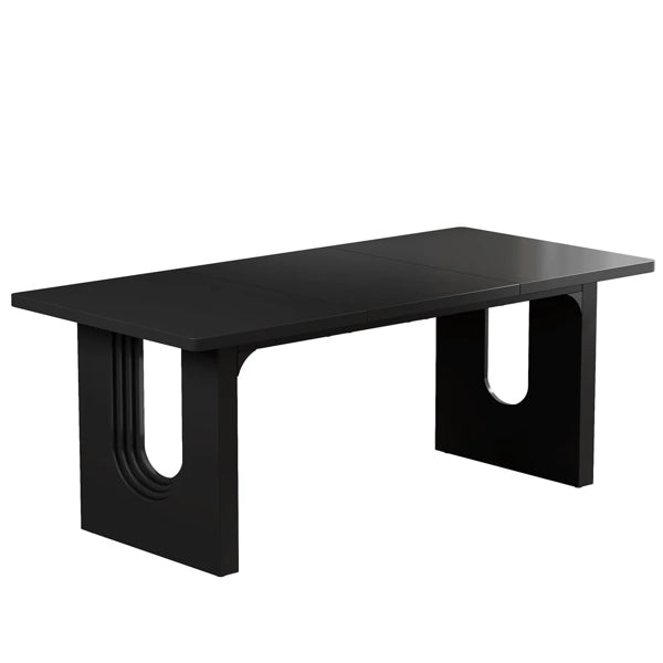 71 inch executive office desk with storage, black
