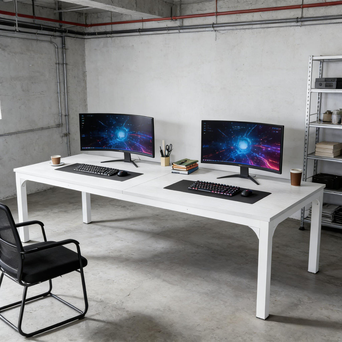 Dual workspace desk for two people, 78 inch