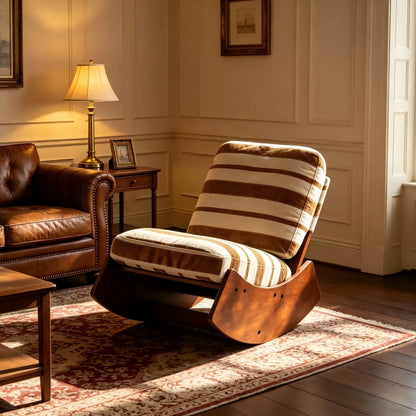 Upholstered Glider Rocking Chair, Solid Wood Frame Accent Chair – view 5