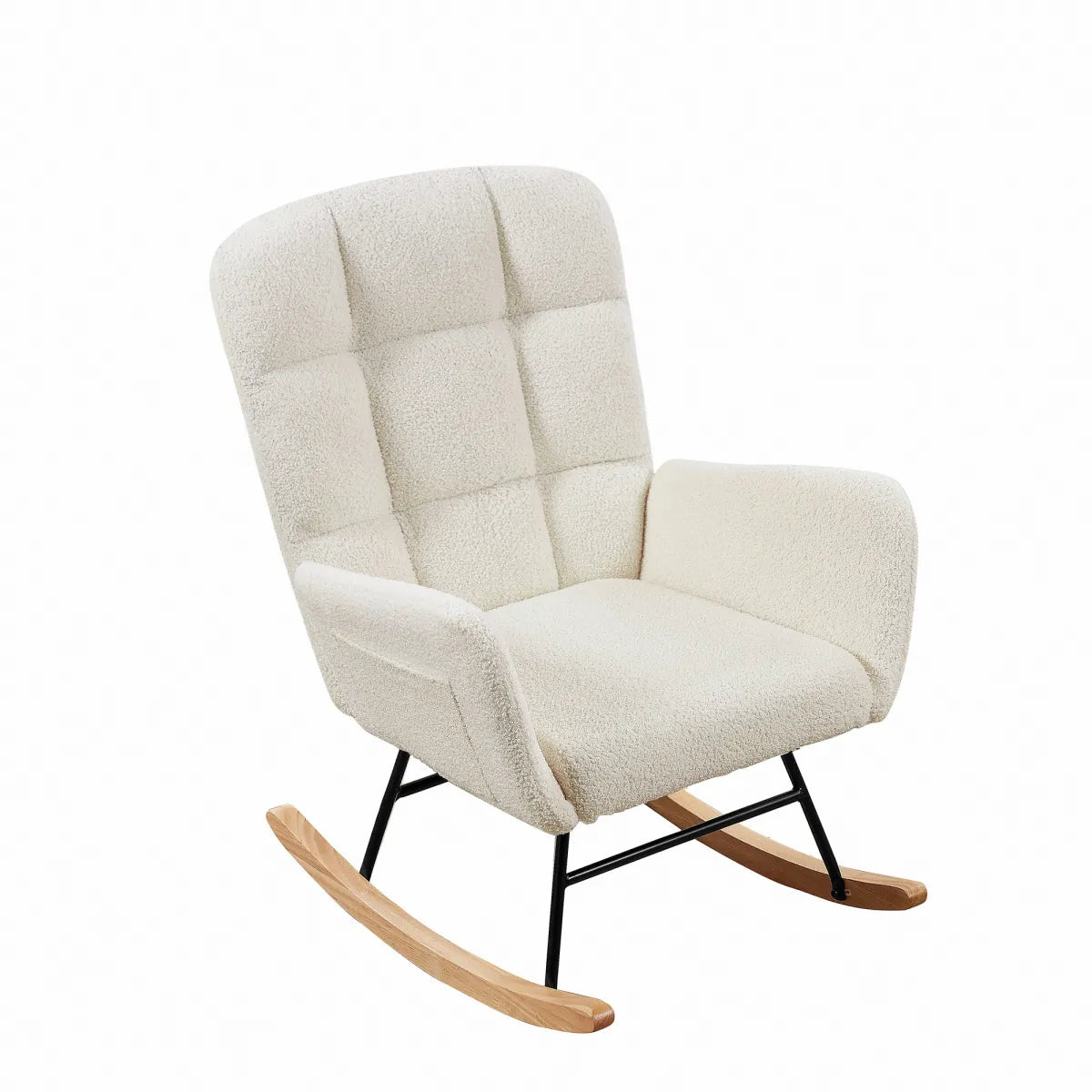 Cream Teddy Fleece Rocking Armchair – view 6