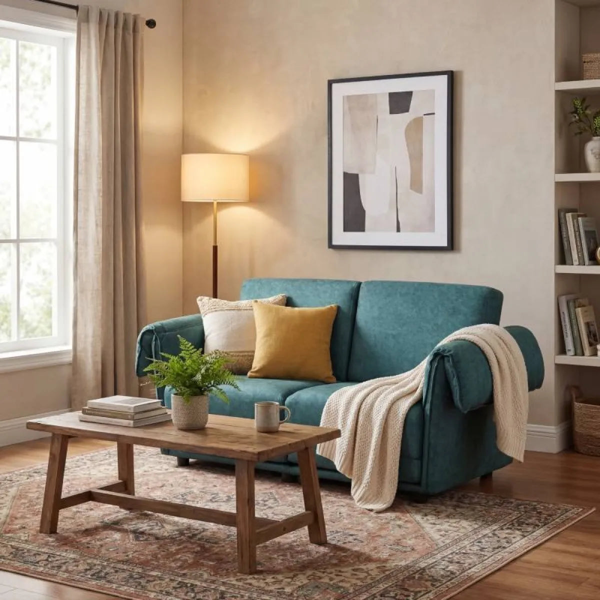Corduroy Cloud Loveseat Sofa, Modern Modular Sectional – view 3
