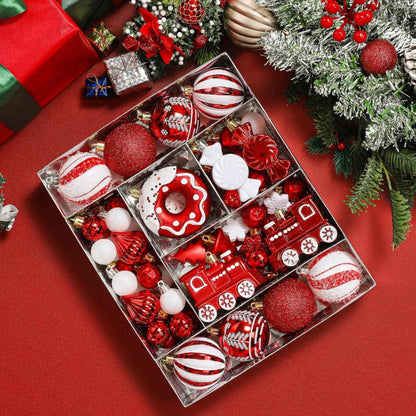 82-Piece Shatterproof Christmas Ball Ornaments Set